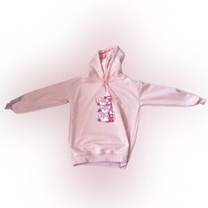 Light Rose Graphic Hoodie with Kangaroo Pocket